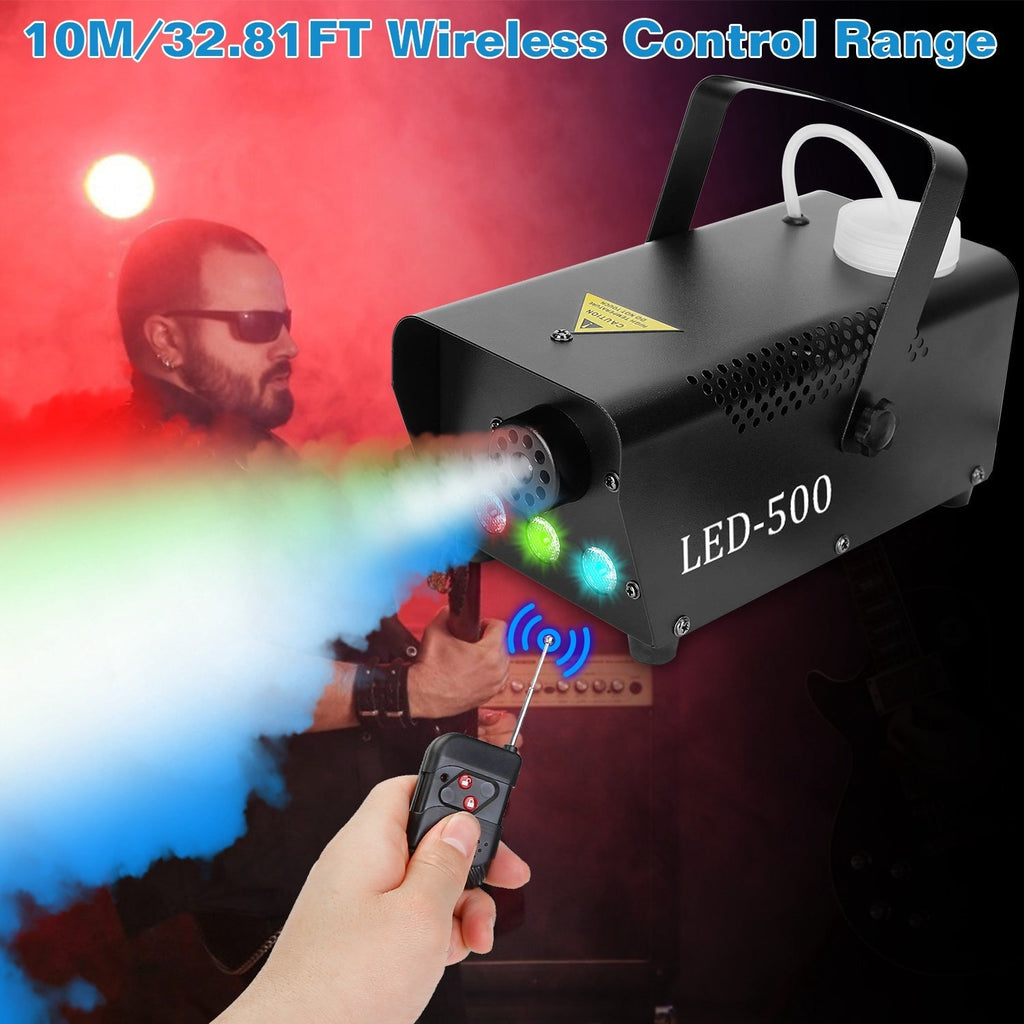 400W Fog Machine RGB LED Party Club DJ Fogger Rapid Heating Remote Control Wedding Stage Smoke Machine