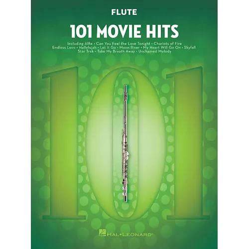 101 Movie Hits for Flute Sheet Music Songbook Instrumental Folio for All Levels Includes My Heart Will Go On, Mission Impossible, Eye of the Tiger, th - Paperback