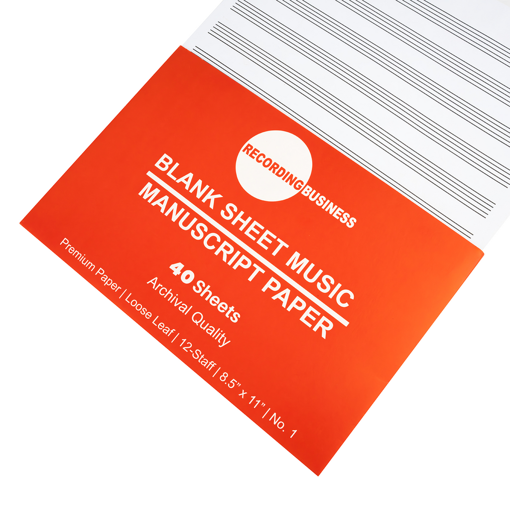 Blank Sheet Music - Manuscript Paper (40 Sheets) LOOSE LEAF 12-Staff Paper