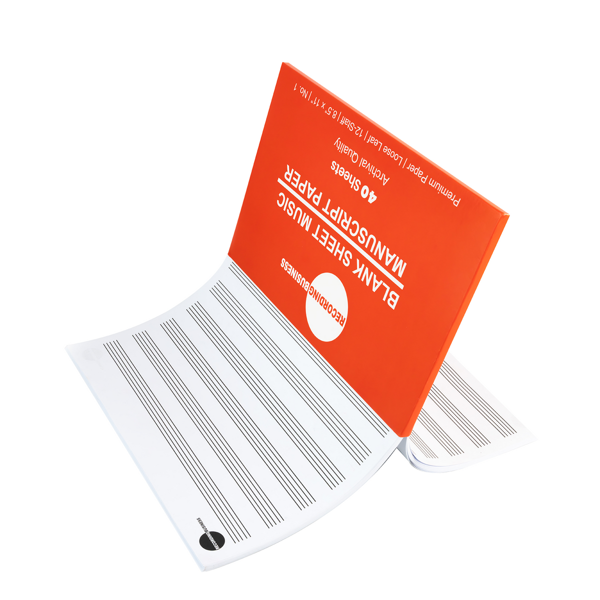 Blank Sheet Music - Manuscript Paper (40 Sheets) LOOSE LEAF 12-Staff Paper