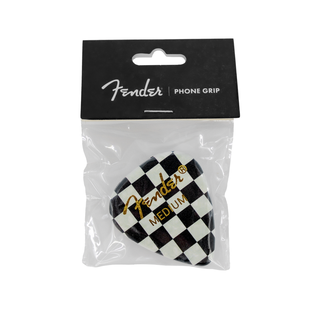 Fender guitar pick phone grip (Checkered)