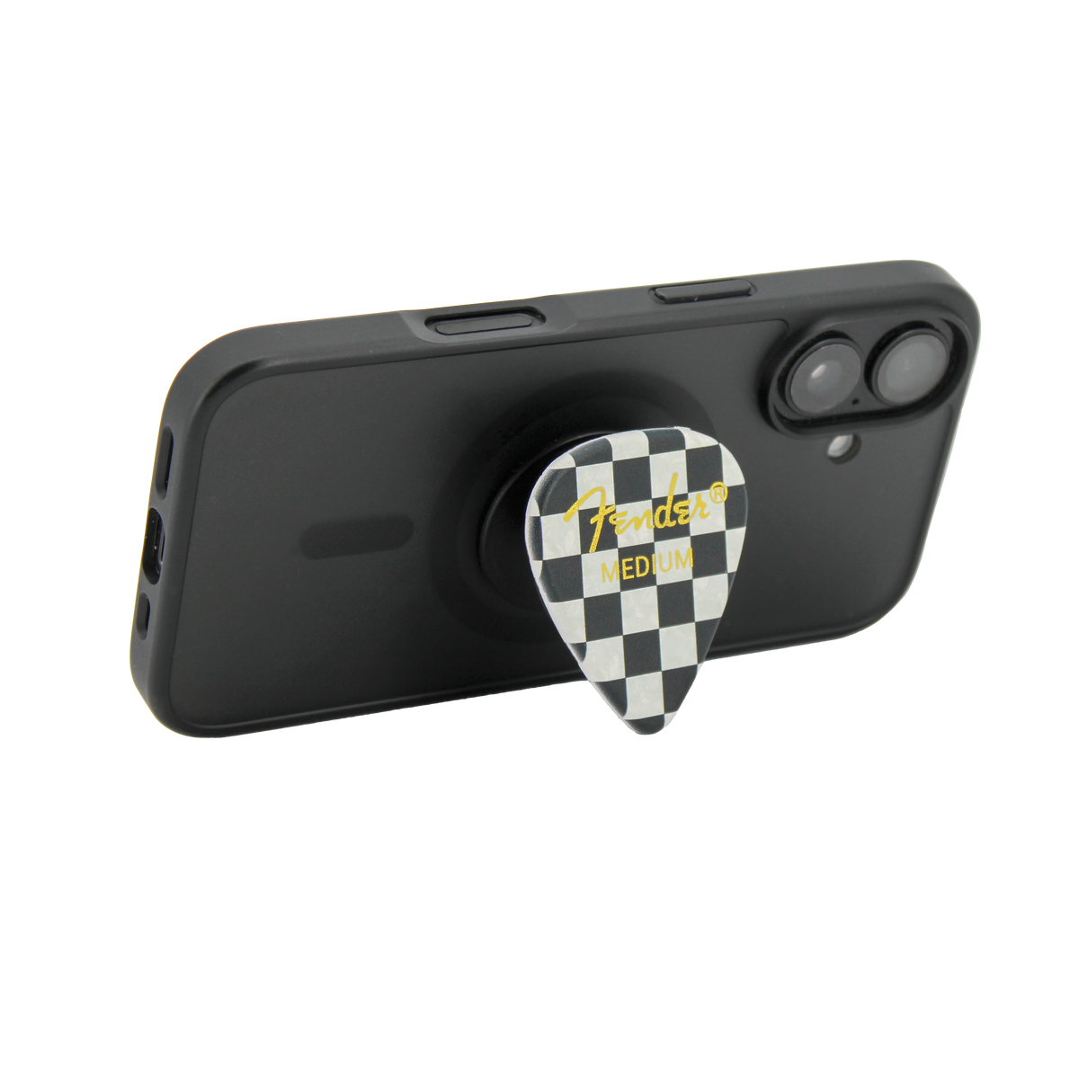 Fender guitar pick phone grip (Checkered)