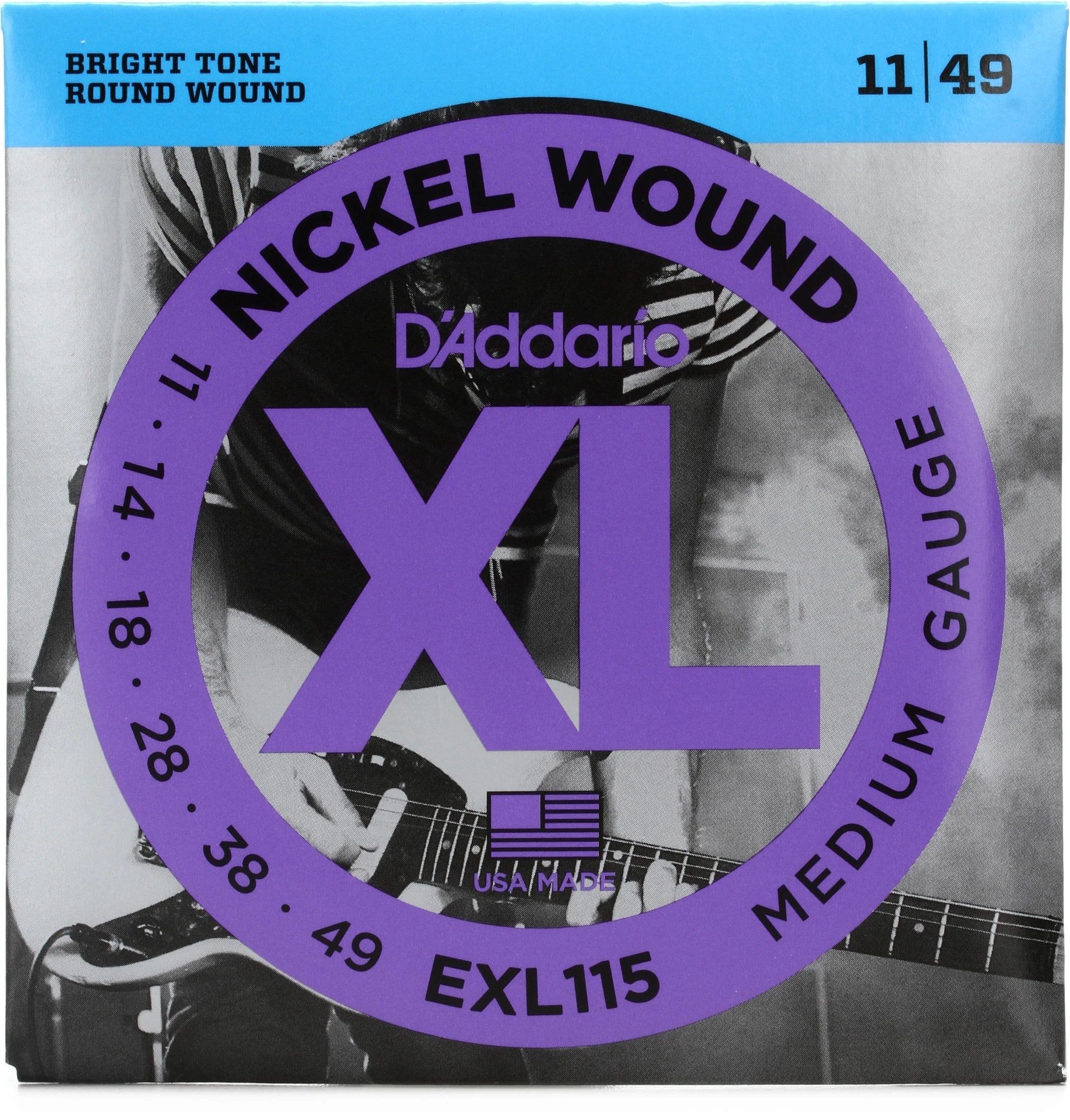 D’Addario EXL115 XL Nickel Electric Guitar Strings – 11-49 Medium