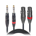 ProX 10 Ft. Balanced Dual 1/4" TRS-M to Dual XLR3-F High Performance Audio Cable