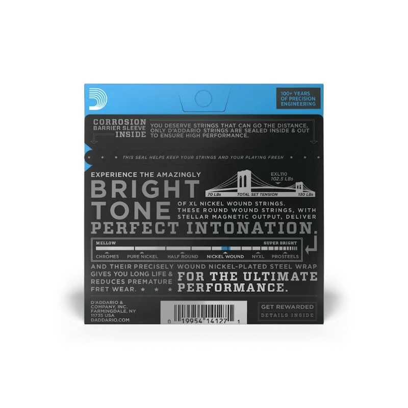 D’Addario EXL110 XL Nickel Electric Guitar Strings – 10-46 Regular Light