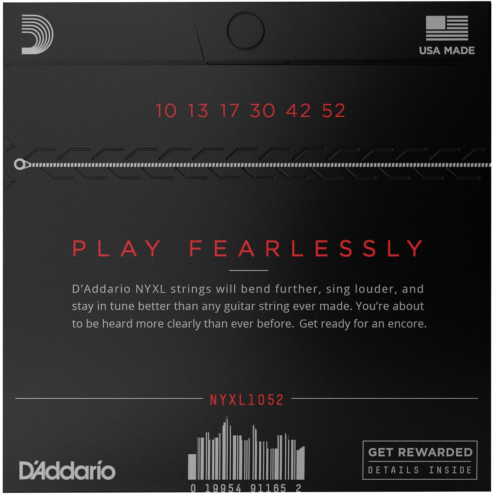 D'Addario NYXL1052 NYXL Electric Guitar Strings, 10-52 Light Top/Heavy Bottom