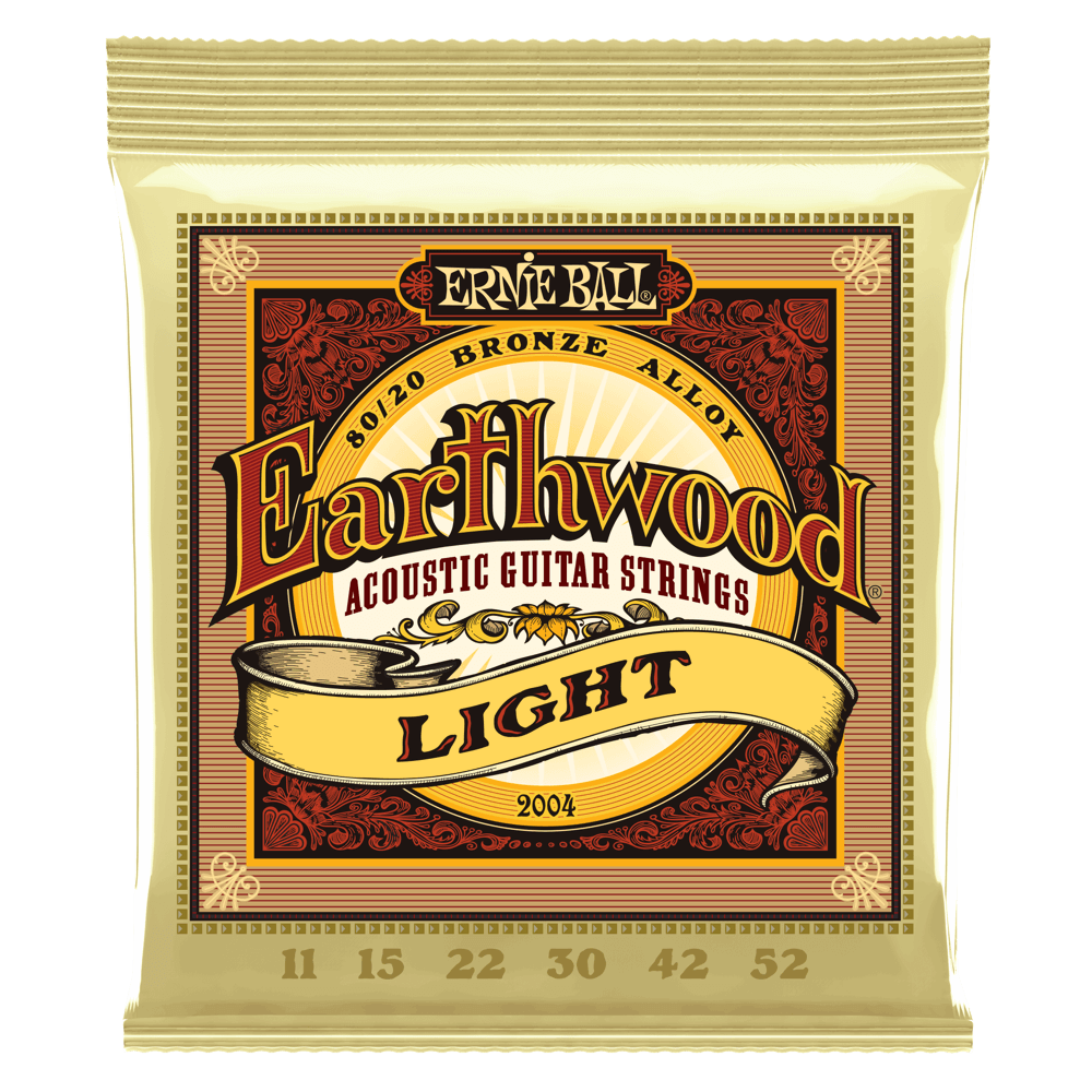 Ernie Ball 11-52 Light Earthwood 80/20 Bronze Acoustic Guitar Strings P02003