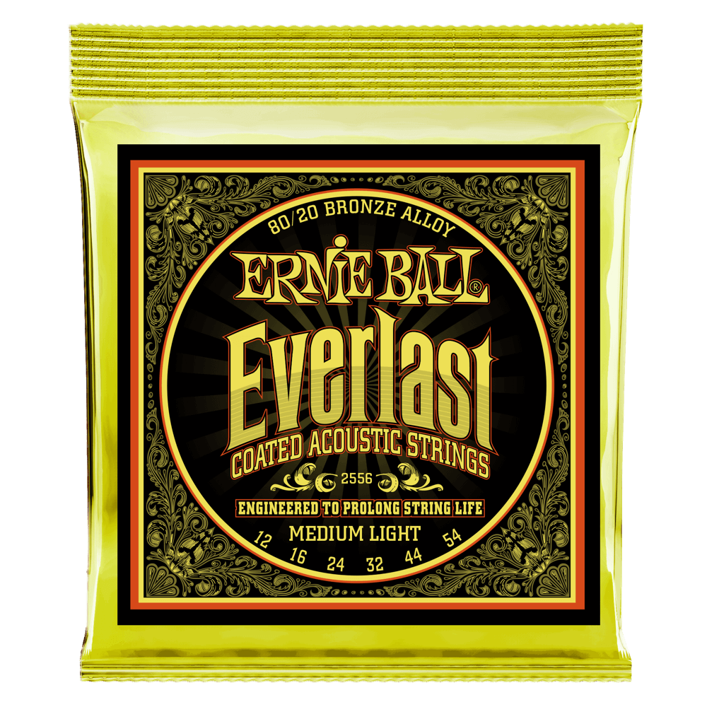 Ernie Ball 12-54 Everlast Coated 80/20 Bronze Acoustic Strings P02556