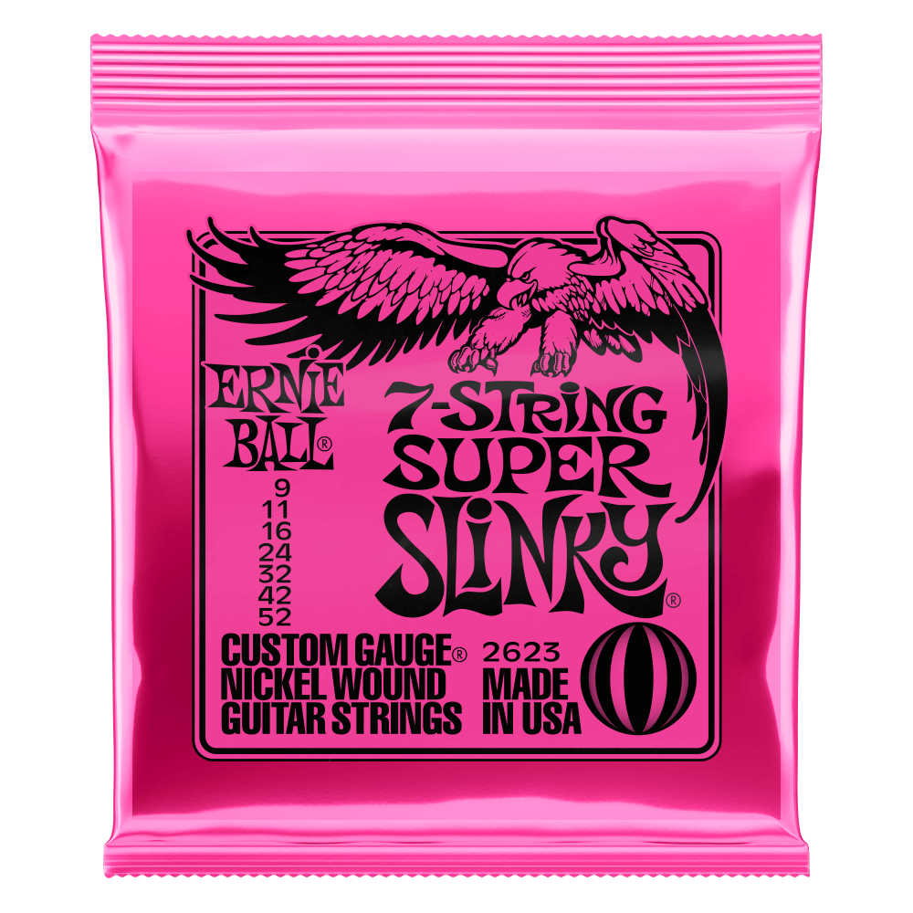 Ernie Ball 9-52 Super Slinky Nickel Wound Guitar Strings (7-String) P02623
