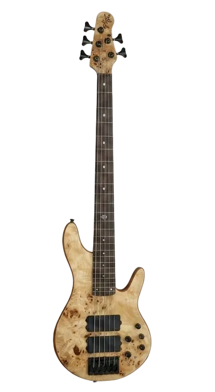 Pinnacle 5-String Bass Electric Bass Guitar with Natural Burl Finish Michael Kelly Guitars Stringed Instruments