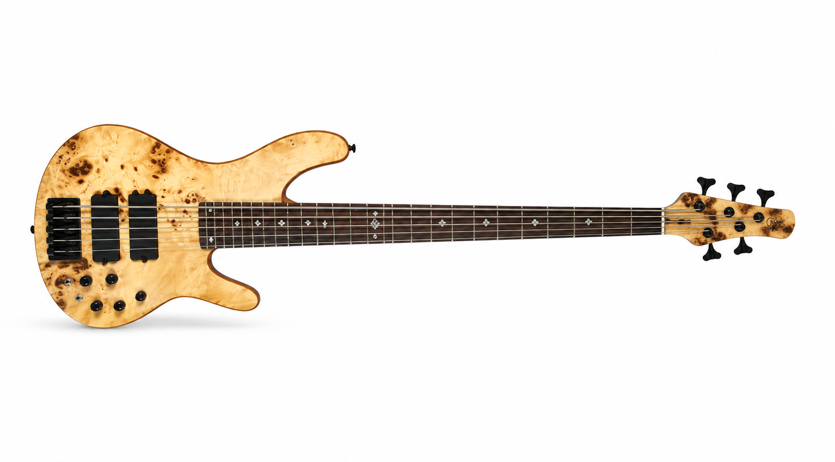 Pinnacle 5-String Bass Electric Bass Guitar with Natural Burl Finish Michael Kelly Guitars Stringed Instruments