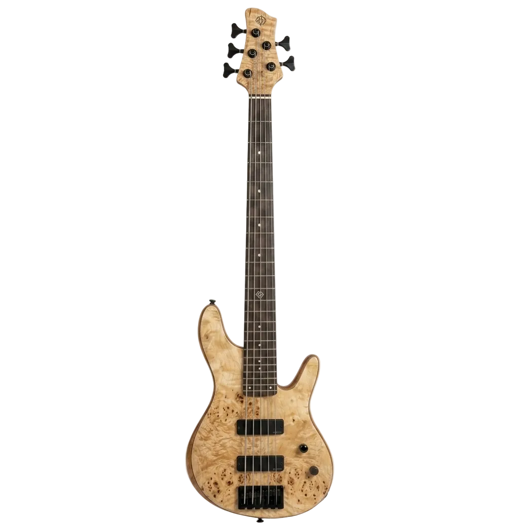 Pinnacle 5-String Bass Electric Bass Guitar with Natural Burl Finish Michael Kelly Guitars Stringed Instruments