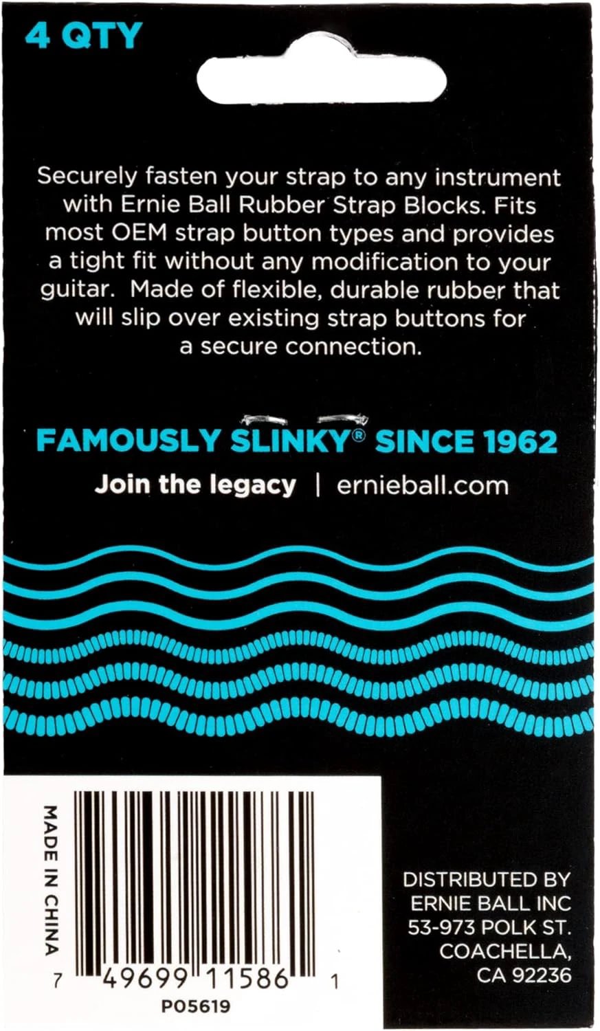 Ernie Ball Strap Blocks - Blue - 4 Pack