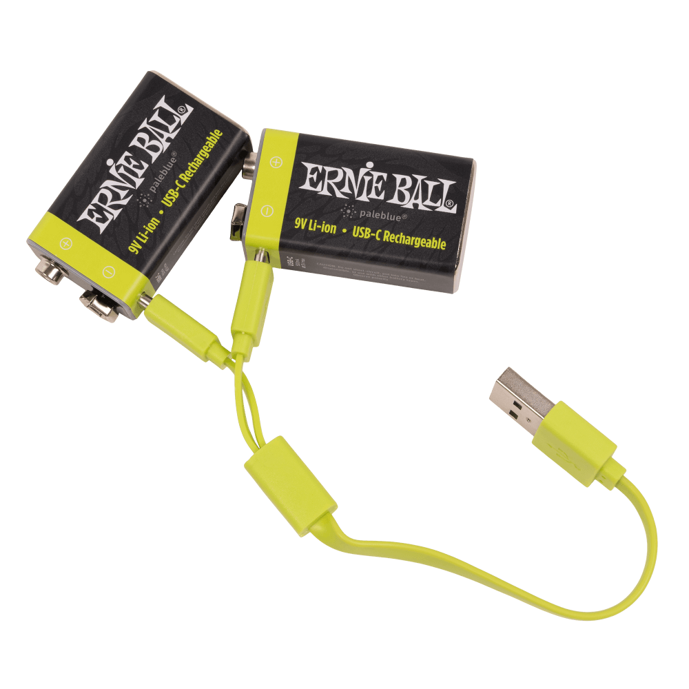 Ernie Ball USB-C Rechargeable Battery by Paleblue - 9V, 2-pack