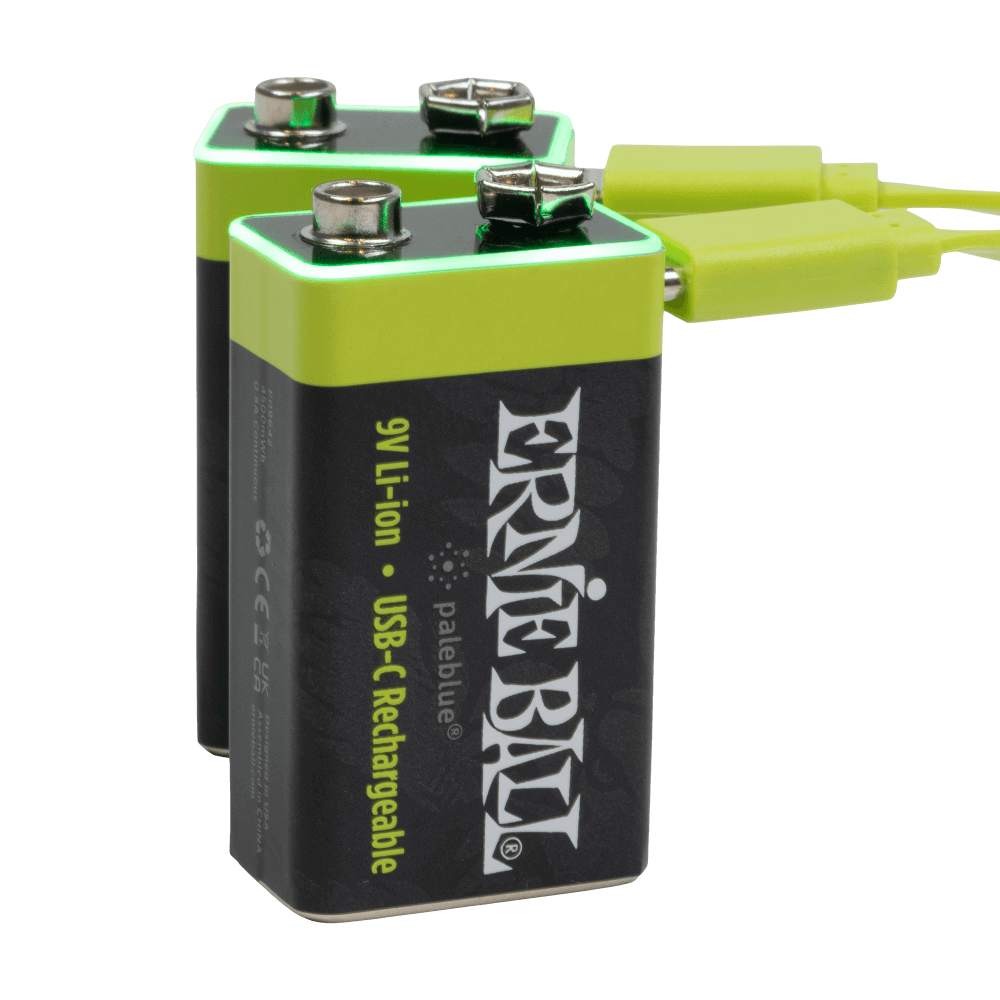 Ernie Ball USB-C Rechargeable Battery by Paleblue - 9V, 2-pack