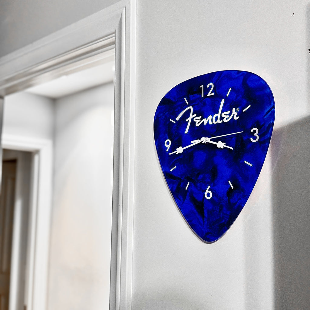 Fender Guitar Pick Wall Clock x Blue