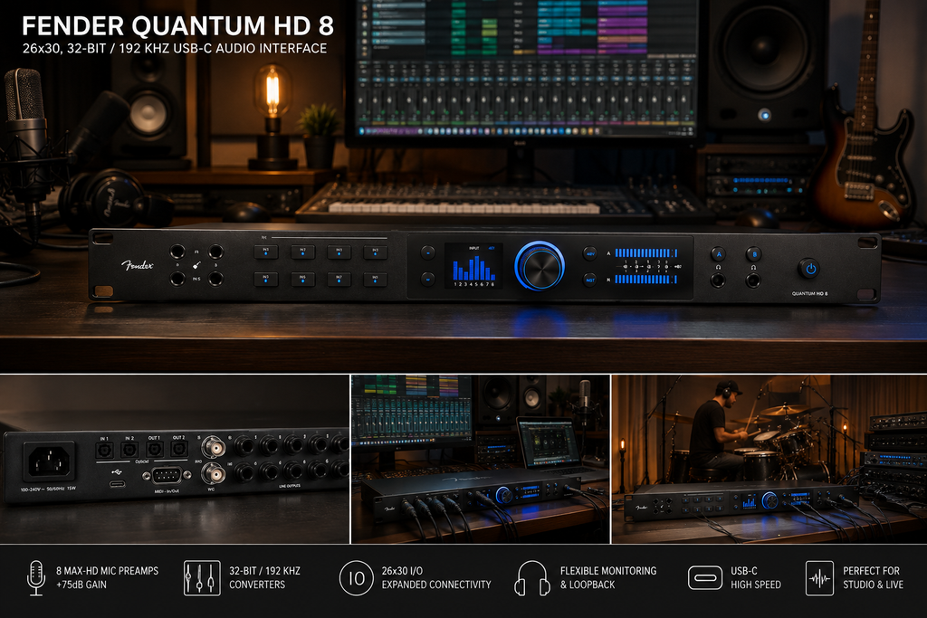 Fender Quantum Hd 8 26x30, 32-bit / 192 Khz, Usb-c Audio Interface