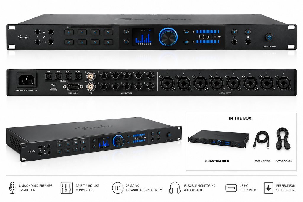 Fender Quantum Hd 8 26x30, 32-bit / 192 Khz, Usb-c Audio Interface