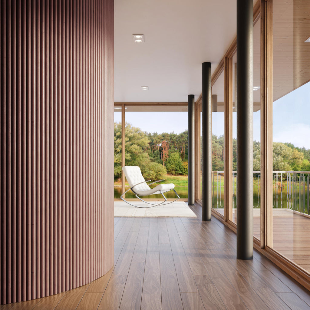 2-Pack Flexible Fluted Wall Panels – Smoked Oak