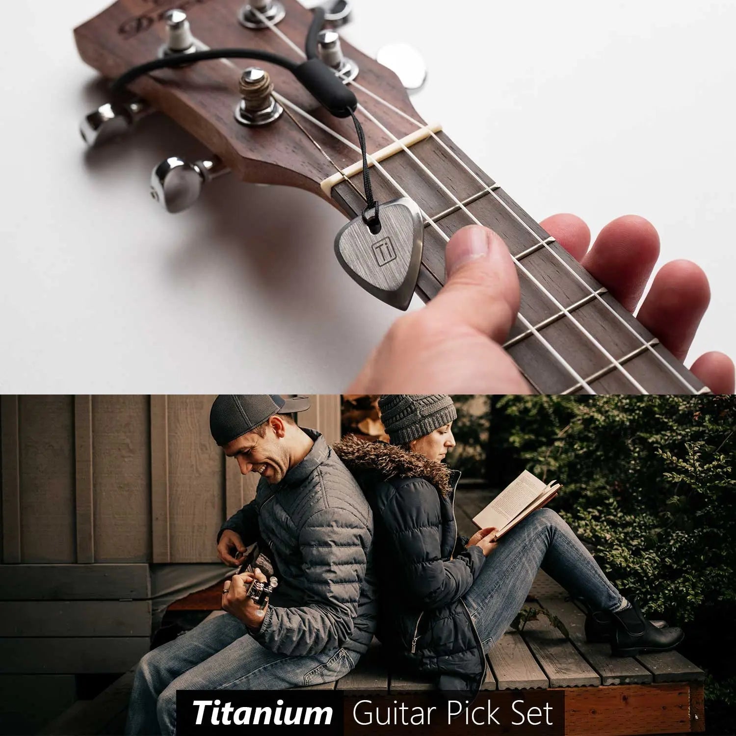 GPCA Titanium Guitar Pick Set - Silver Gold Blue