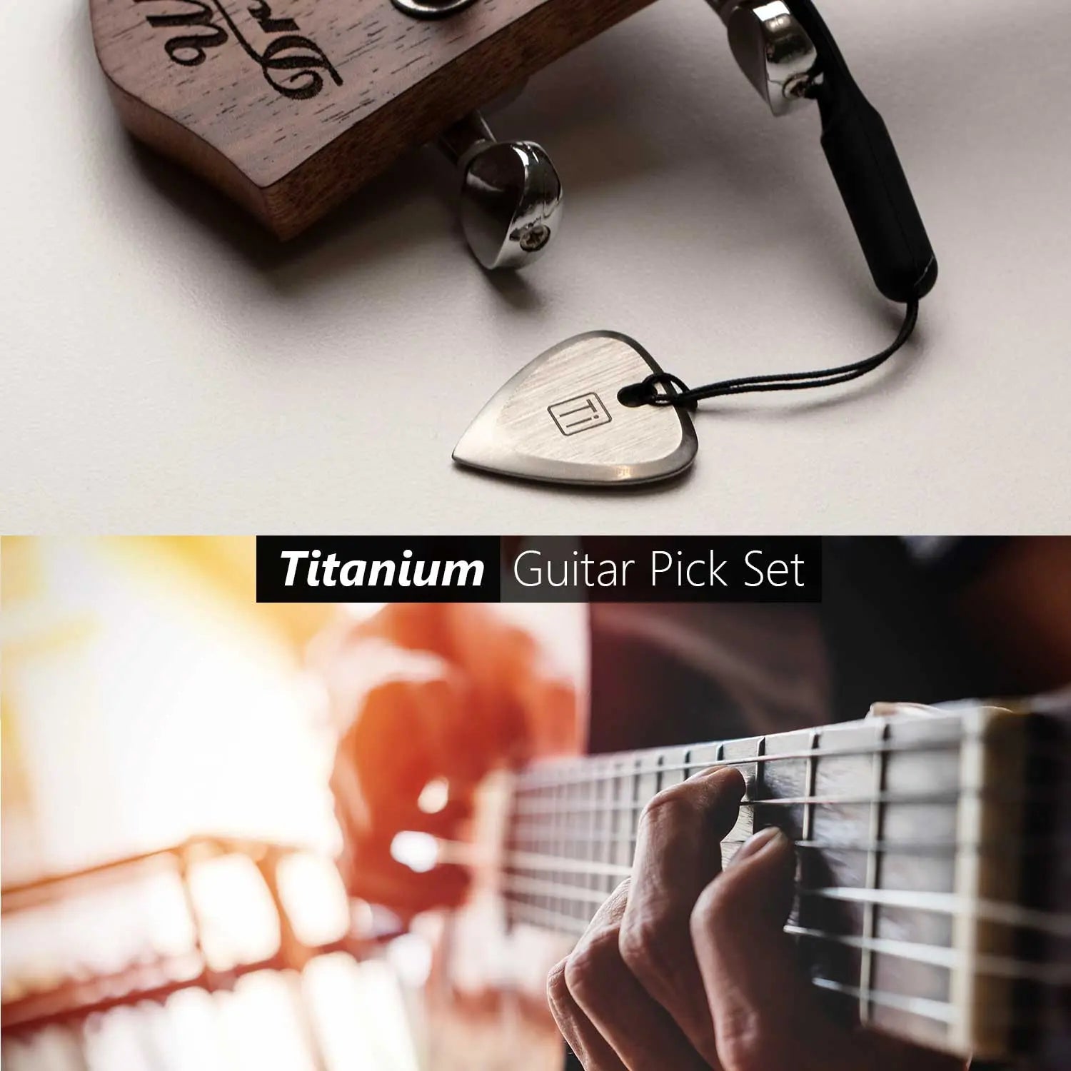 GPCA Titanium Guitar Pick Set - Silver Gold Blue