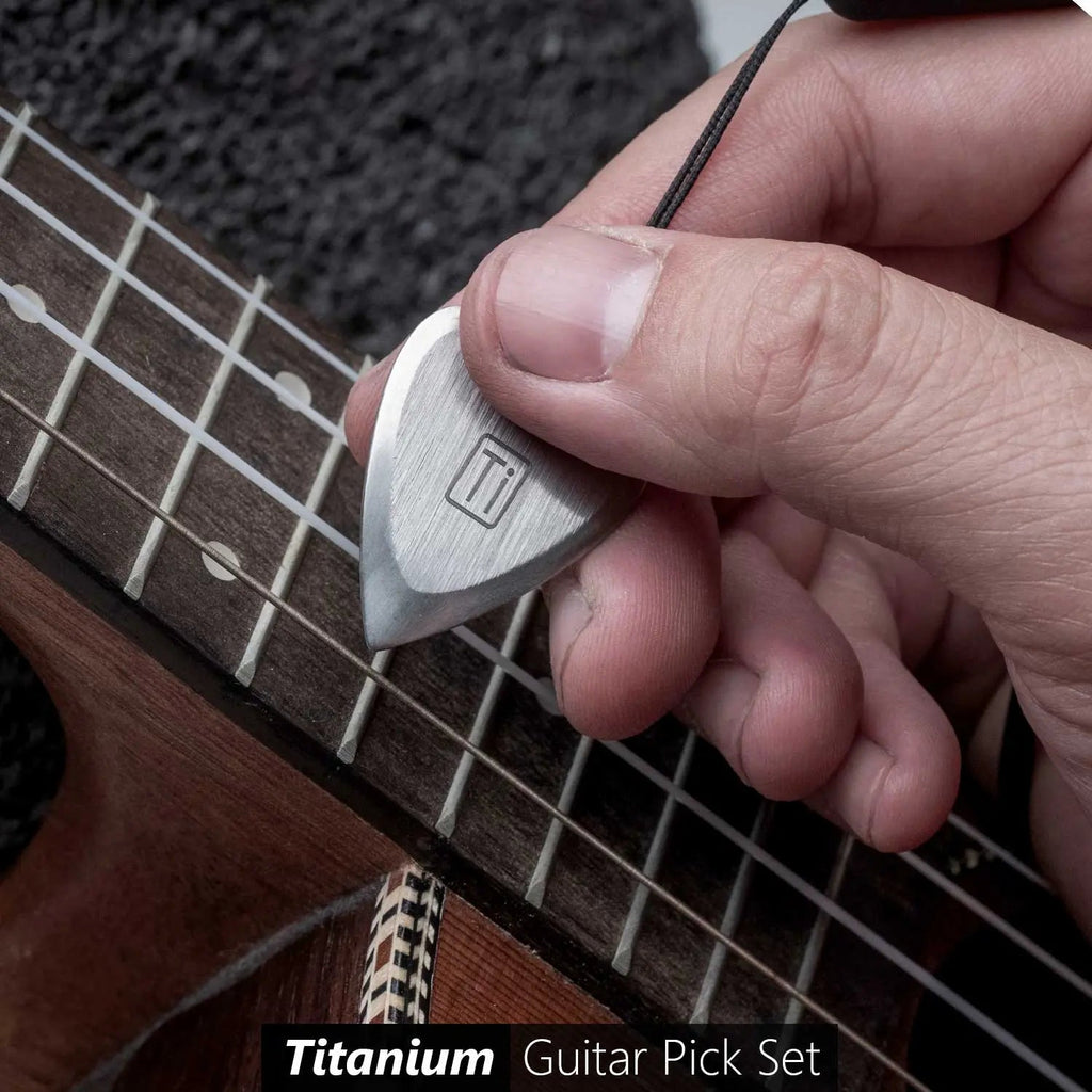 GPCA Titanium Guitar Pick Set - Silver Gold Blue