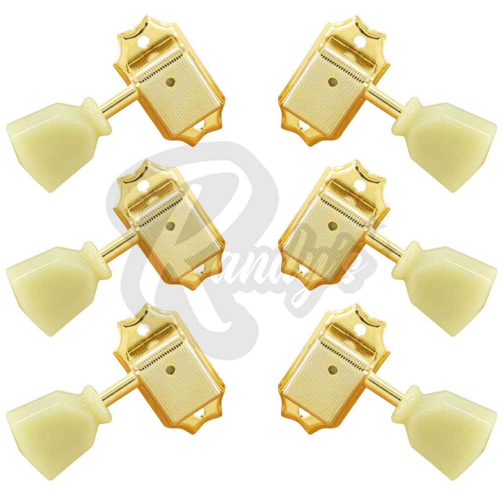 SD90-SL Vintage Deluxe Locking Tuners w/ Keystone Buttons (L3+R3) - Fits Gibson® & Kluson®
