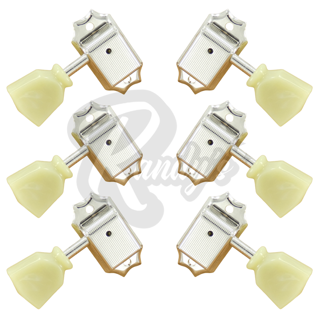 SD90-SL Vintage Deluxe Locking Tuners w/ Keystone Buttons (L3+R3) - Fits Gibson® & Kluson®