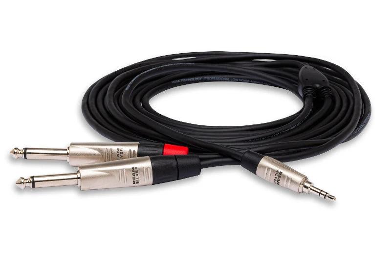 Hosa Pro Stereo Breakout 3.5mm TRS to Dual 1/4 in TS, 6 Ft