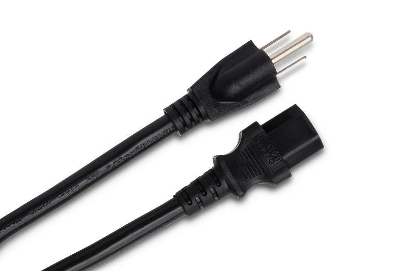 Hosa IEC C13 to NEMA 5-15p Power Cord, 14 AWG, Various Lengths