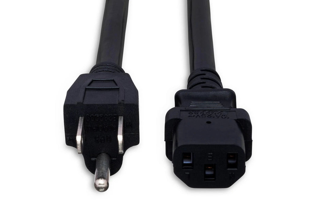 Hosa IEC C13 to NEMA 5-15p Power Cord, 14 AWG, Various Lengths
