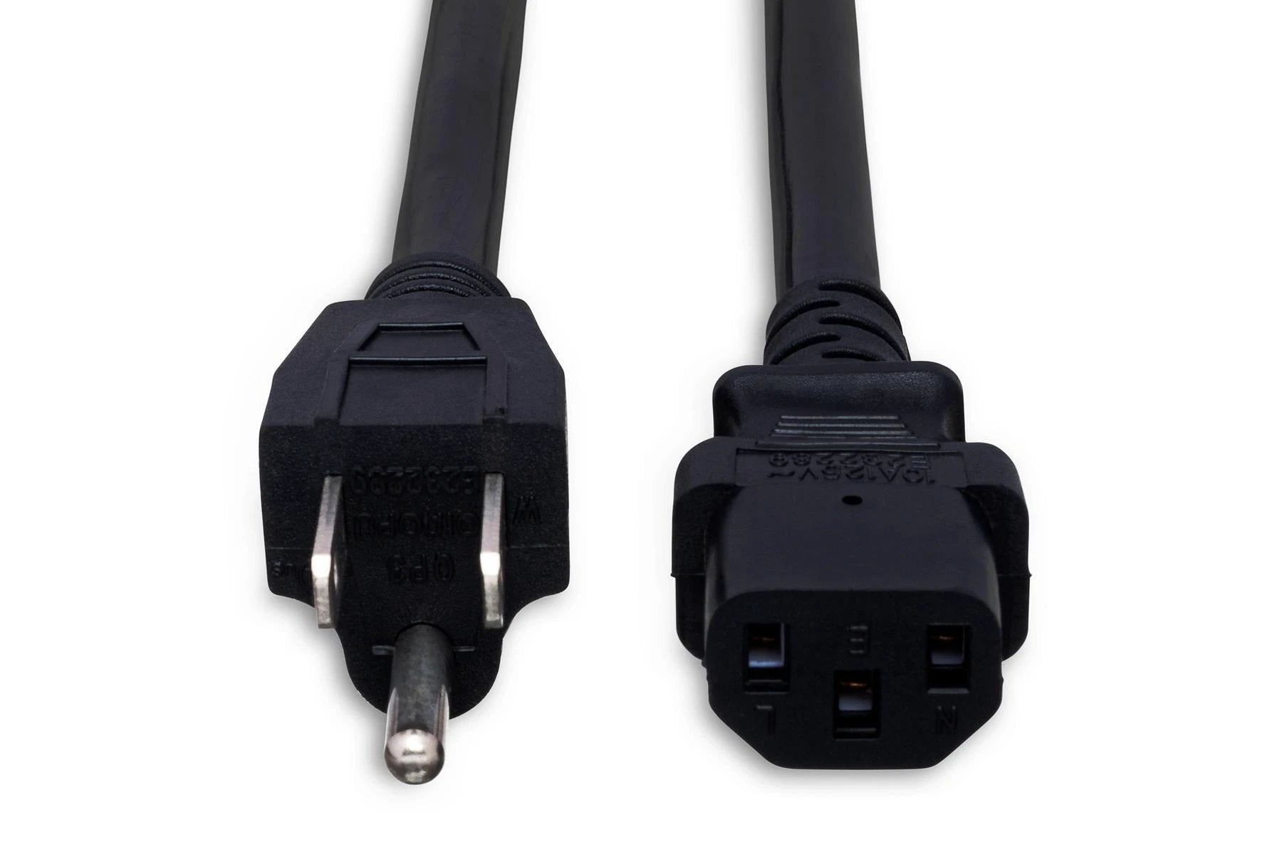Hosa IEC C13 to NEMA 5-15p Power Cord, 14 AWG, Various Lengths