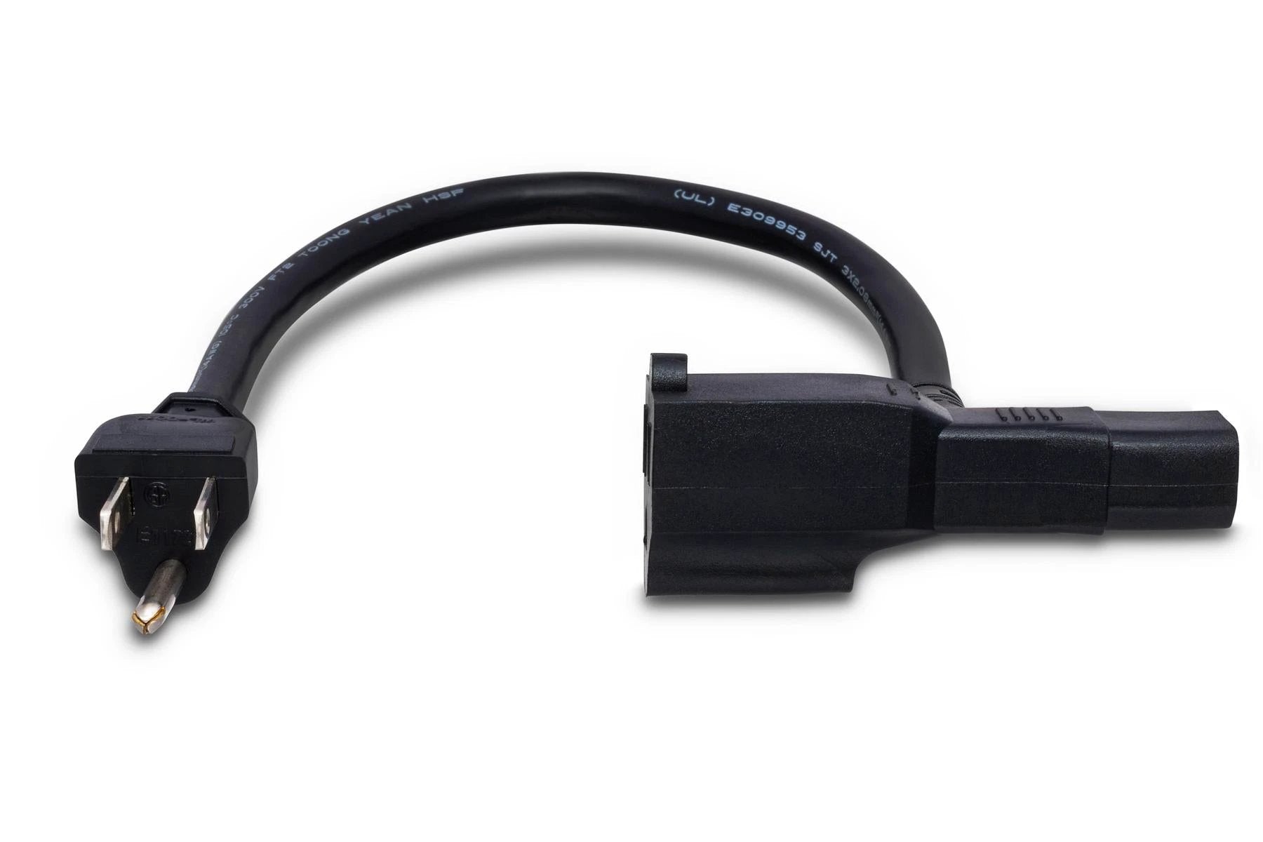 Hosa PWD-401 Piggyback IEC C13 to NEMA 5-15P, 1 Ft