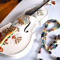 Native American Spirit Violin Outfit | Robin Egg Blue & Gold Motif, Crystal Tuners