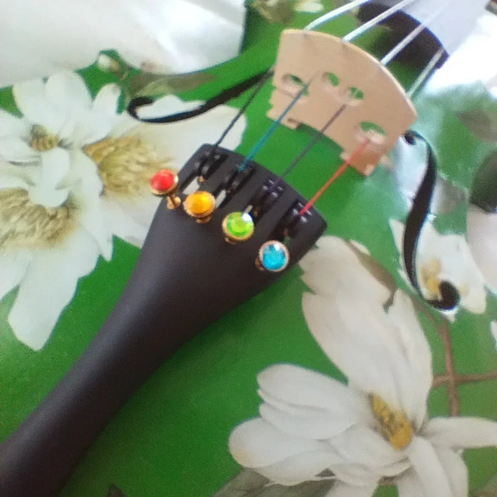 Color Coded Crystalline Violin Tailpiece | Helps Students Learn String Names