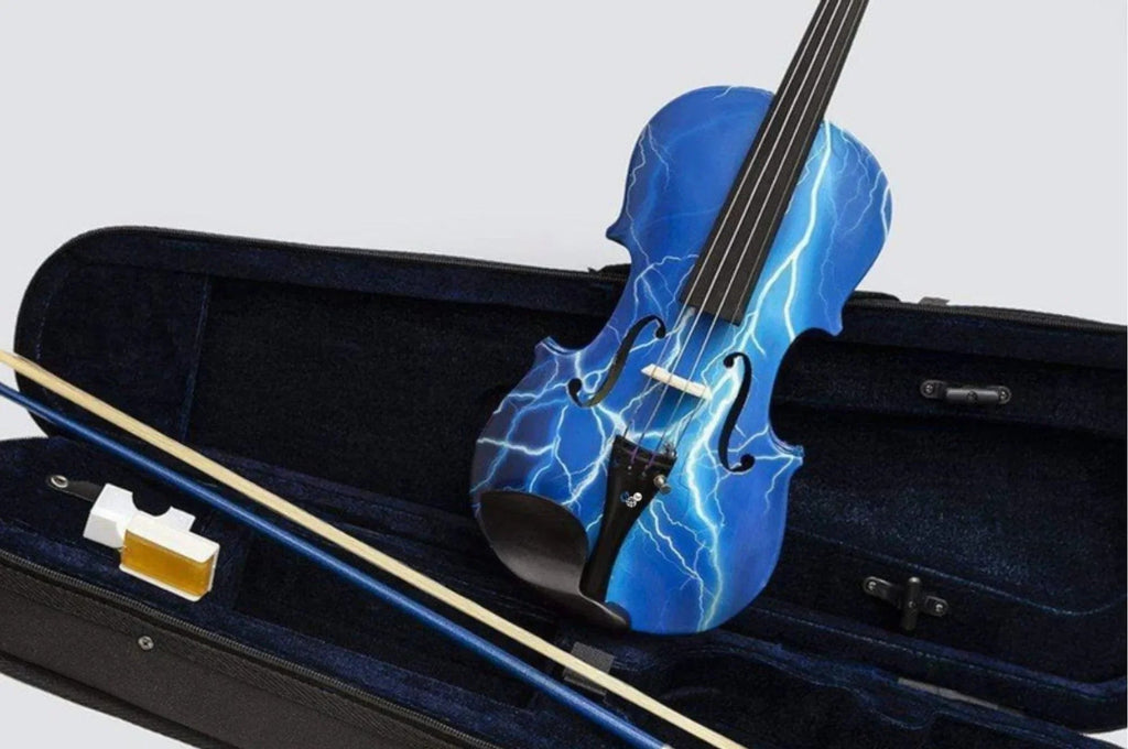 Rozanna's Blue Lightning Violin Outfit | Carbon Fiber Bow & Crystal Tuners