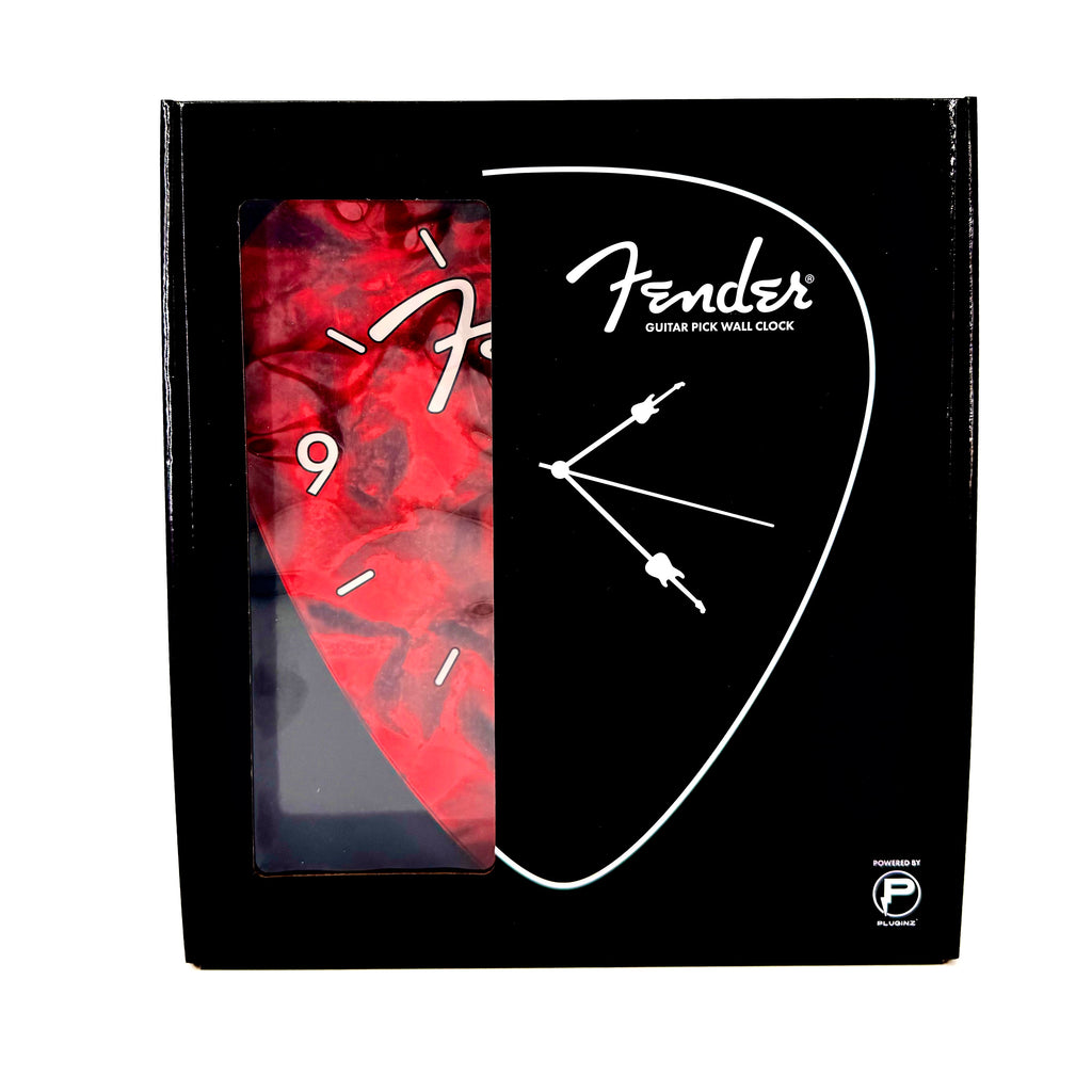 Fender Guitar Pick Wall Clock x Red