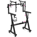Dual Piano Keyboard Stand w/ Wheels and 2nd Tier - Rolling Z Style Adjustable