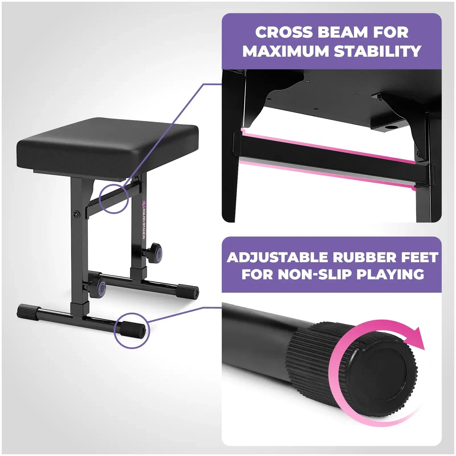 Collapsible Keyboard Stand and Piano Bench Stool