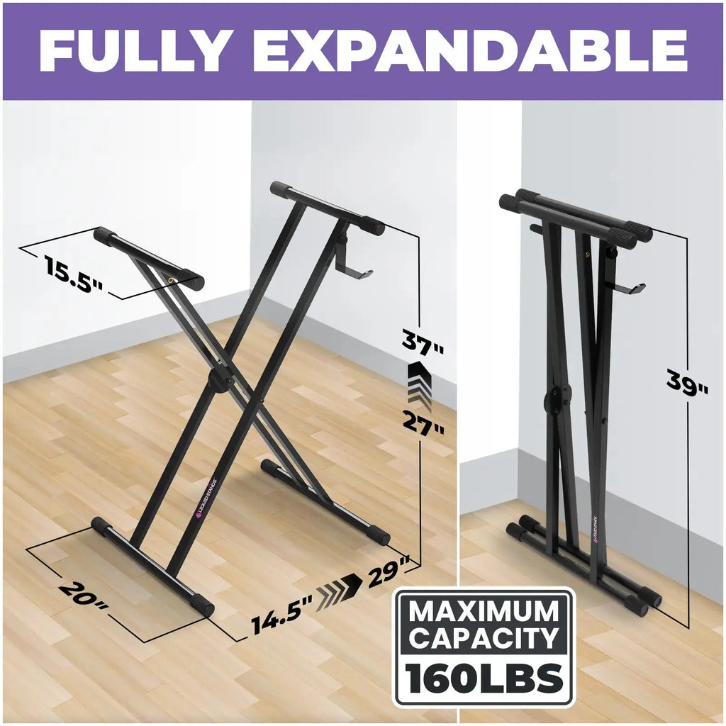 Adjustable X Style Keyboard Stand and Bench
