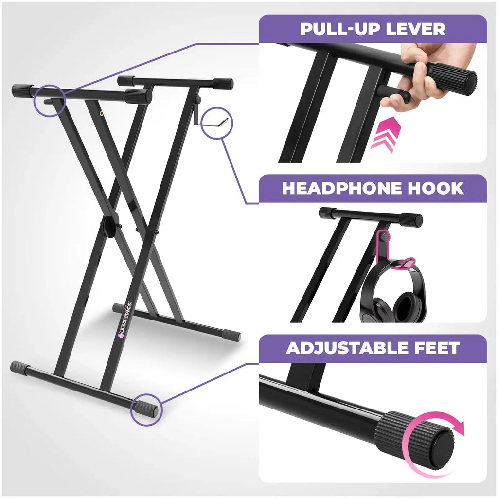 Adjustable X Style Keyboard Stand and Bench