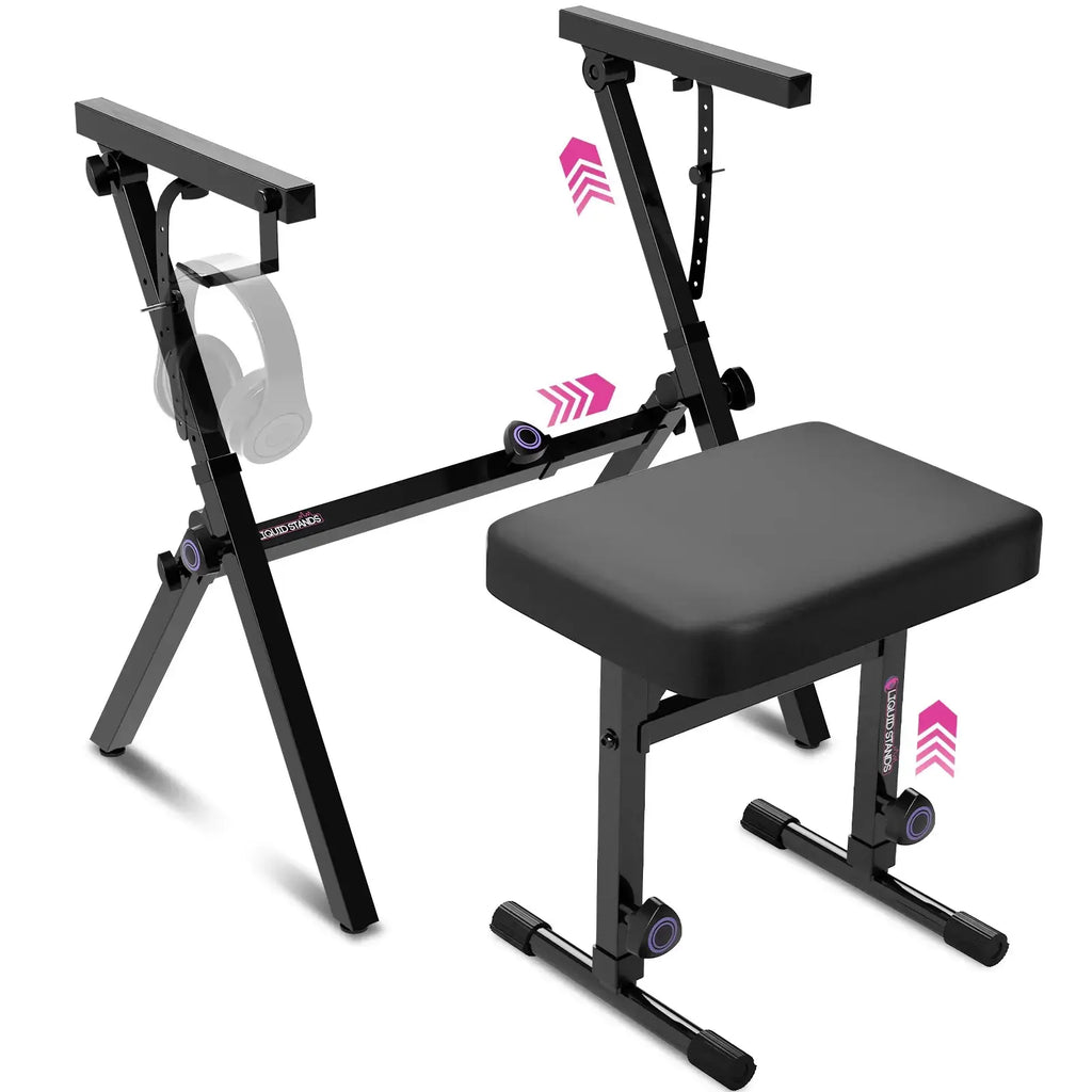 Foldable Piano Keyboard Stand and Bench Set