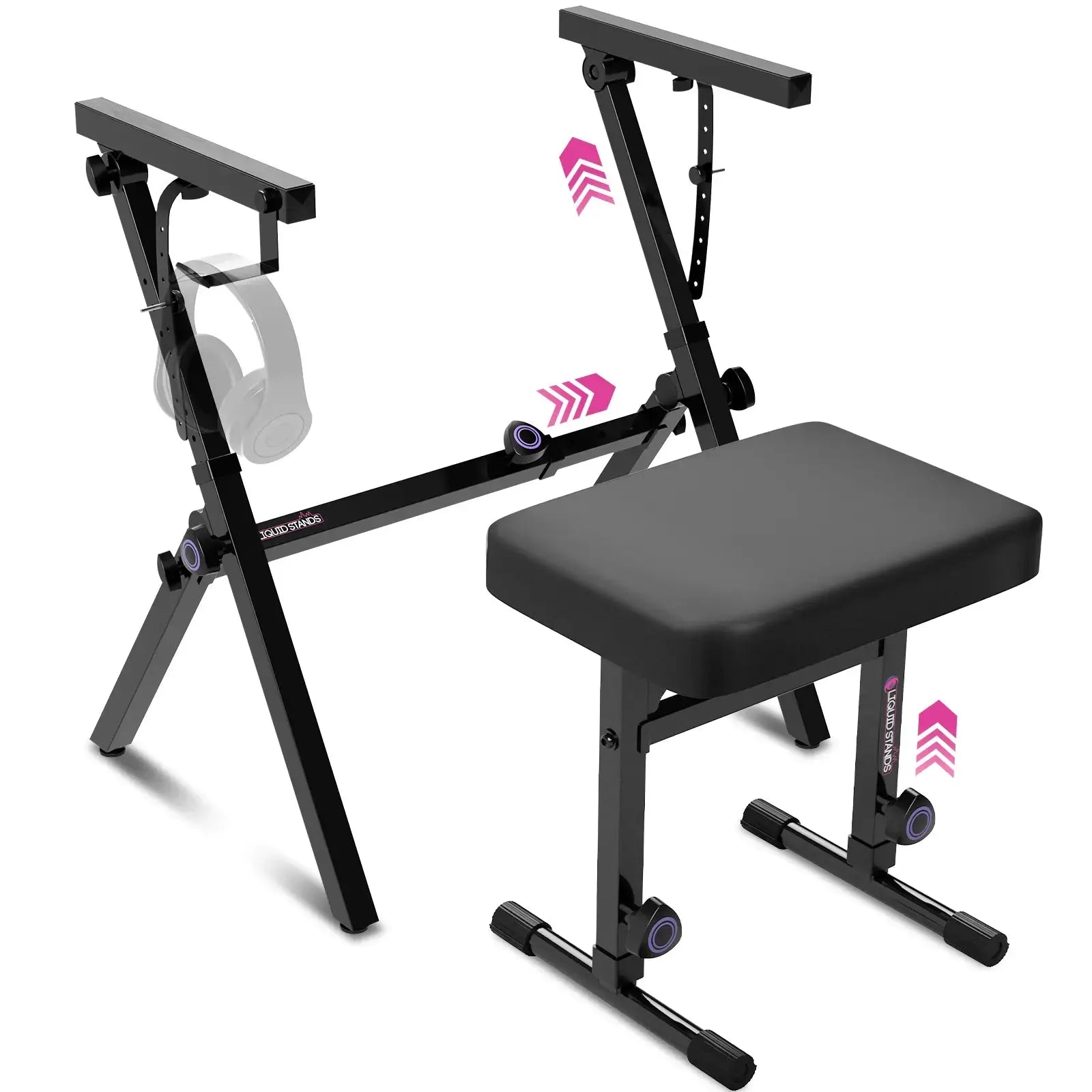 Foldable Piano Keyboard Stand and Bench Set