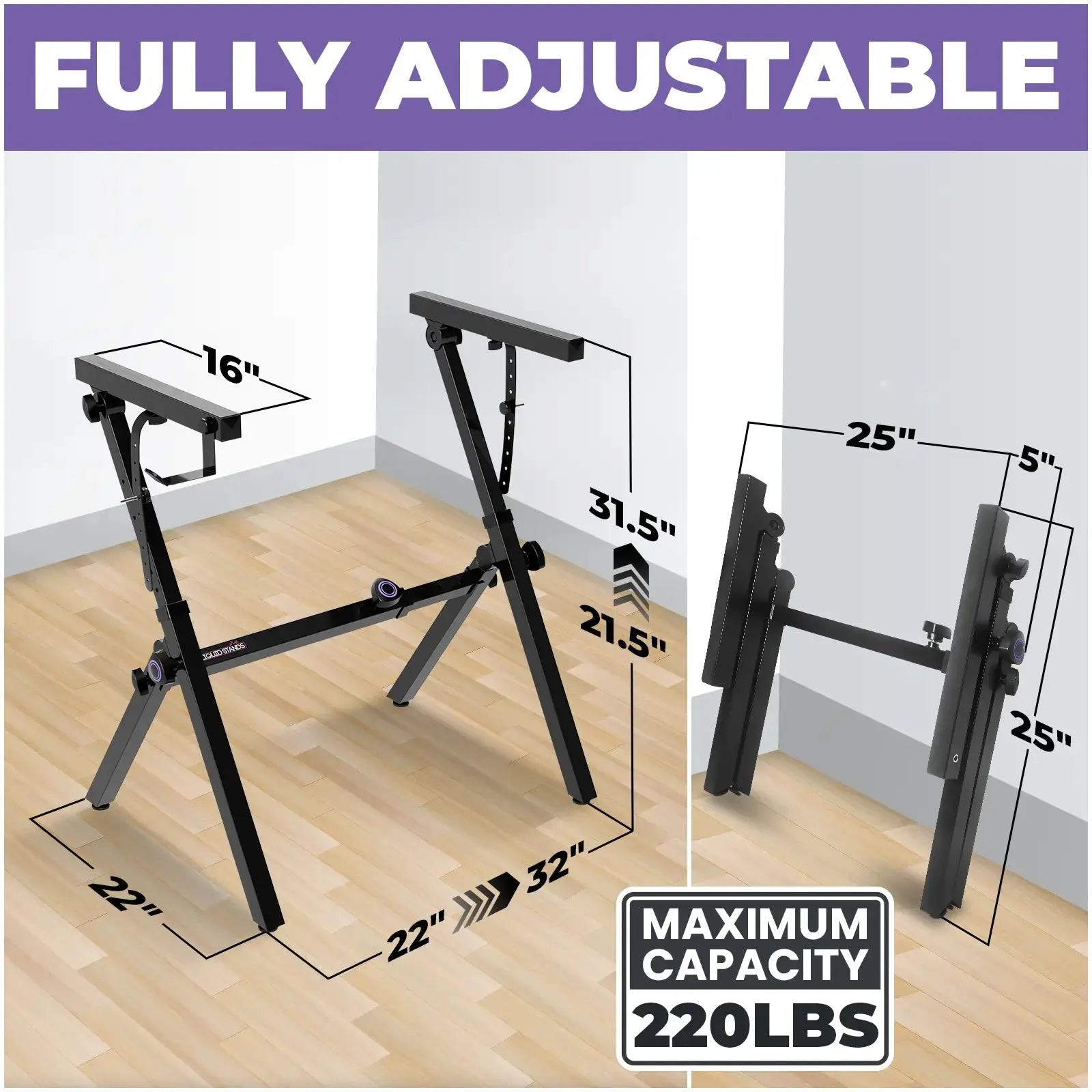 Foldable Piano Keyboard Stand and Bench Set