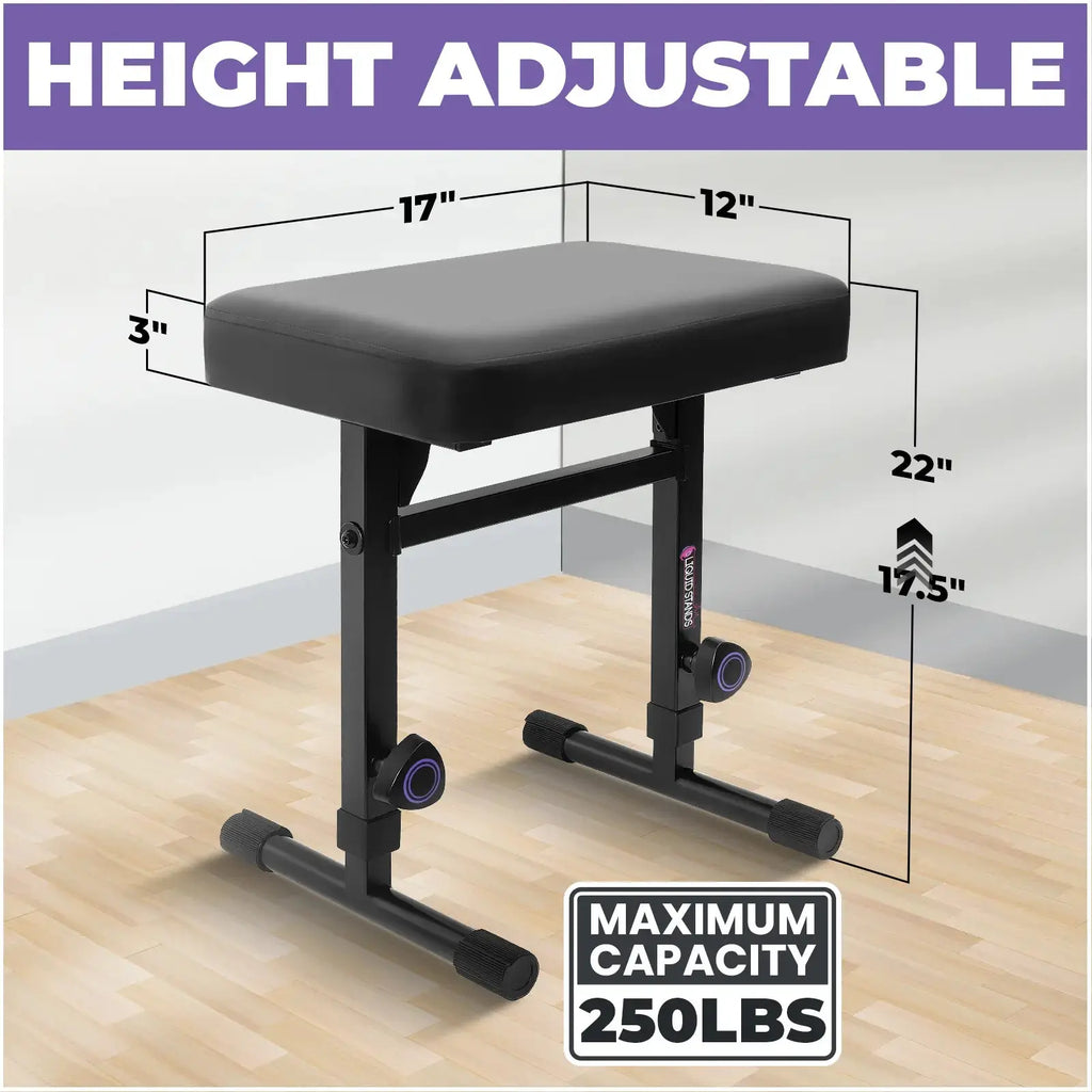 Foldable Piano Keyboard Stand w/ Wheels and Bench Set