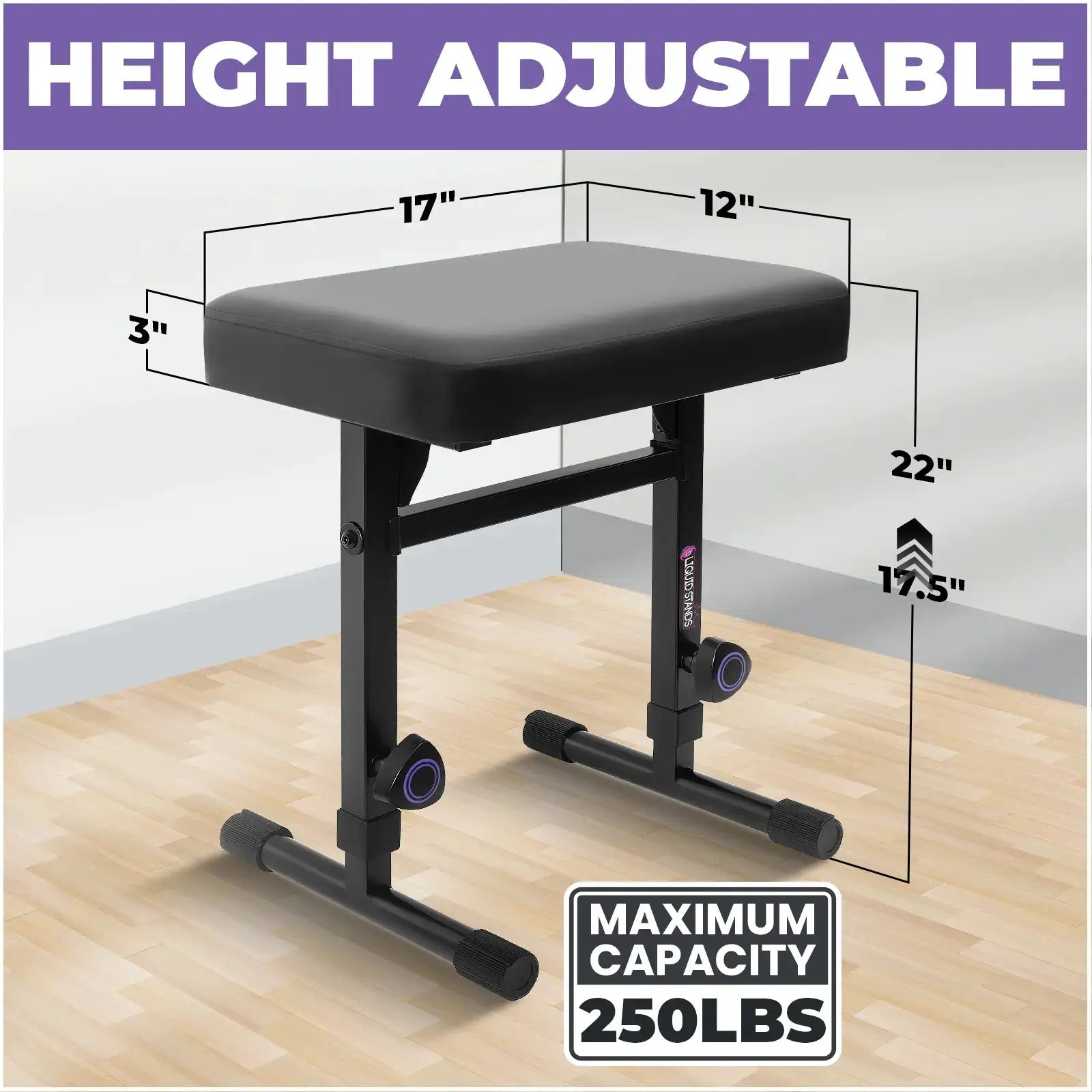 Foldable Piano Keyboard Stand w/ Wheels and Bench Set