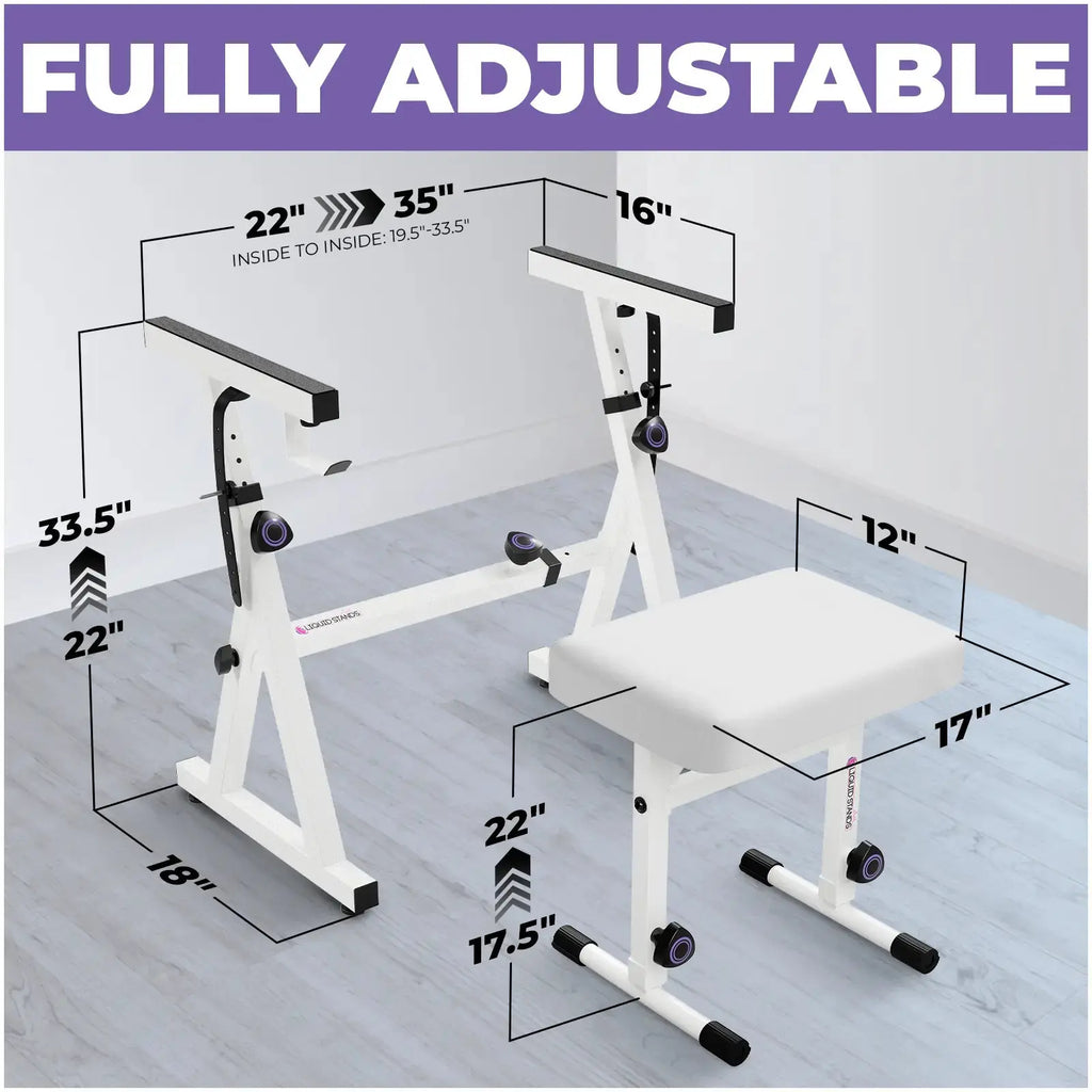 Adjustable White Z Style Keyboard Stand and White Keyboard bench