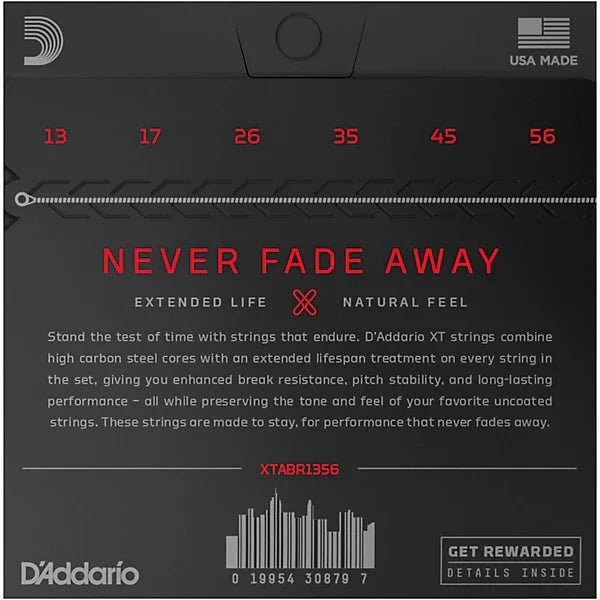 D'Addario 13-56 Medium, XT 80/20 Bronze Coated Acoustic Guitar Strings