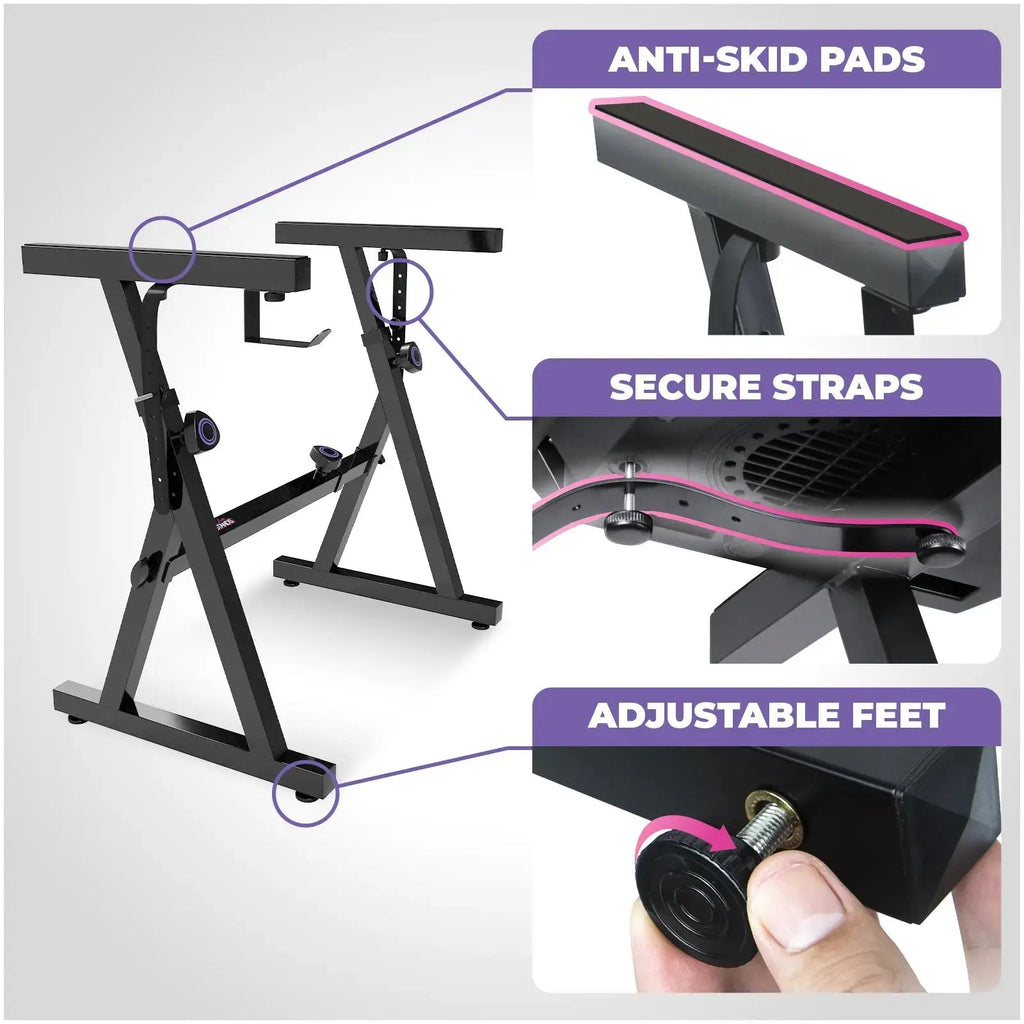 Refurbished Adjustable Z Style Keyboard Stand w/ Bench