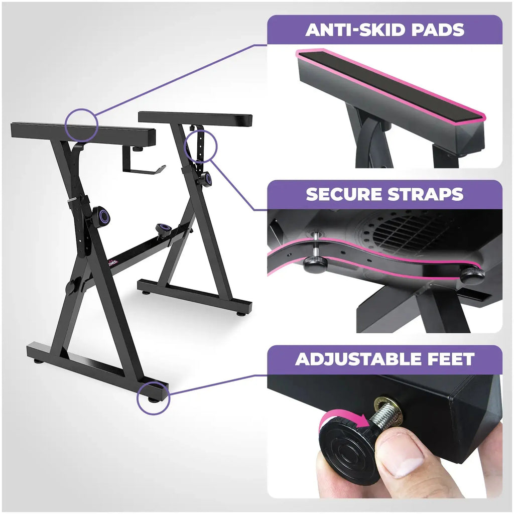 Piano Keyboard Stand and Bench with Backrest